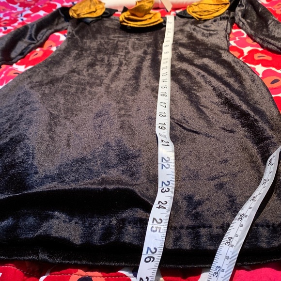 Betsey Johnson Vintage 80’s stretch velvet dress w rosettes - Picture 3 of 5